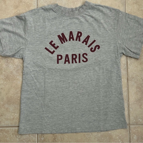 H&M Oversized Printed Le Marais Paris Grey T-Shirt Small - Picture 2 of 6